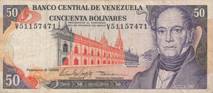 1998 50 BOLIVARES BANKNOTE VENEZUELA REF 1005 - World Banknotes - Cambridgeshire Coins