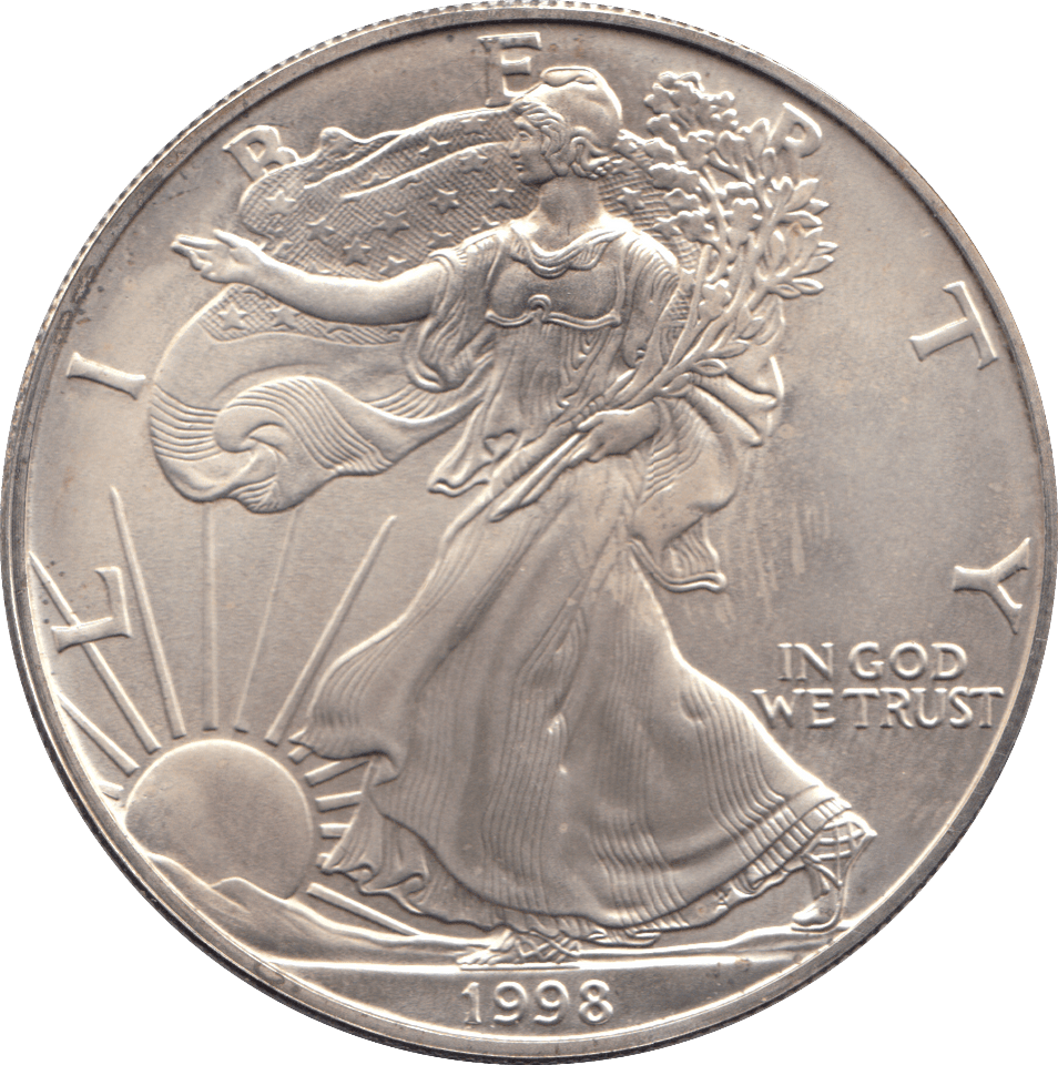 1998 AMERICAN EAGLE SILVER DOLLAR USA REF 2 - SILVER WORLD COINS - Cambridgeshire Coins