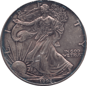 1998 AMERICAN EAGLE SILVER DOLLAR USA - SILVER WORLD COINS - Cambridgeshire Coins