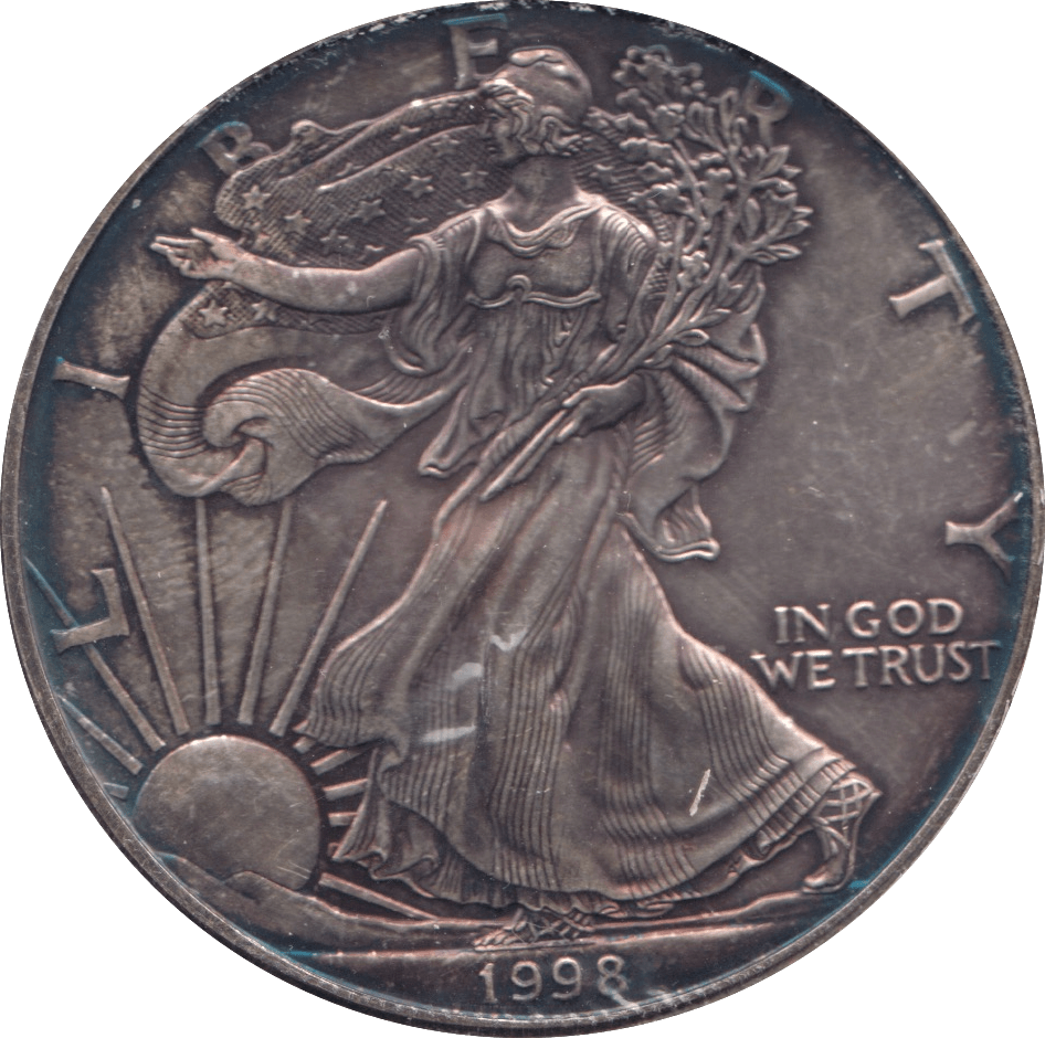 1998 AMERICAN EAGLE SILVER DOLLAR USA - SILVER WORLD COINS - Cambridgeshire Coins