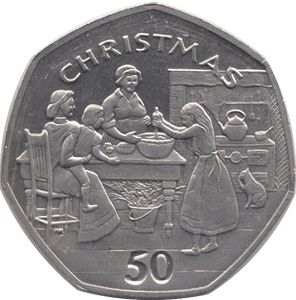 1998 CHRISTMAS 50P KITCHEN SCENE ISLE OF MAN - 50P CHRISTMAS - Cambridgeshire Coins