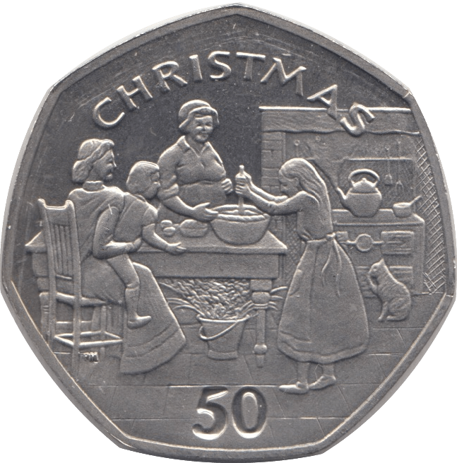 1998 CHRISTMAS 50P KITCHEN SCENE ISLE OF MAN - 50P CHRISTMAS - Cambridgeshire Coins