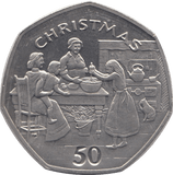 1998 CHRISTMAS 50P KITCHEN SCENE ISLE OF MAN - 50P CHRISTMAS - Cambridgeshire Coins