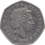 1998 CHRISTMAS 50P KITCHEN SCENE ISLE OF MAN - 50P CHRISTMAS - Cambridgeshire Coins