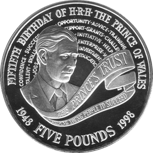 1998 CIRCULATED £5 PRINCE CHARLES 50th BIRTHDAY COIN - £5 CIRCULATED - Cambridgeshire Coins