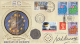 1998 EUROPEAN UNION 50P COIN COVER SIGNED BY THE RT. HON NEIL KINNOCK REF CC08 - coin covers - Cambridgeshire Coins