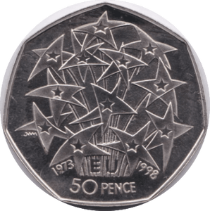 1998 FIFTY PENCE 50P BRILLIANT UNCIRCULATED EU ENTRY BU - 50p BU - Cambridgeshire Coins