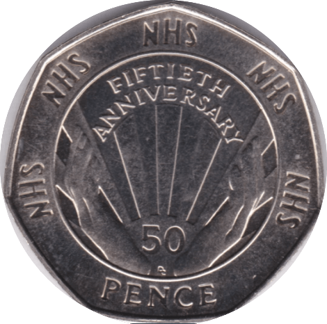 1998 FIFTY PENCE 50P BRILLIANT UNCIRCULATED NHS BU - 50p BU - Cambridgeshire Coins