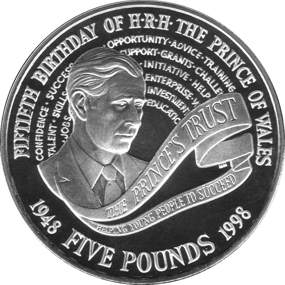 1998 FIVE POUND £5 PRINCE CHARLES 50th BIRTHDAY BRILLIANT UNCIRCULATED BU - £5 BU - Cambridgeshire Coins
