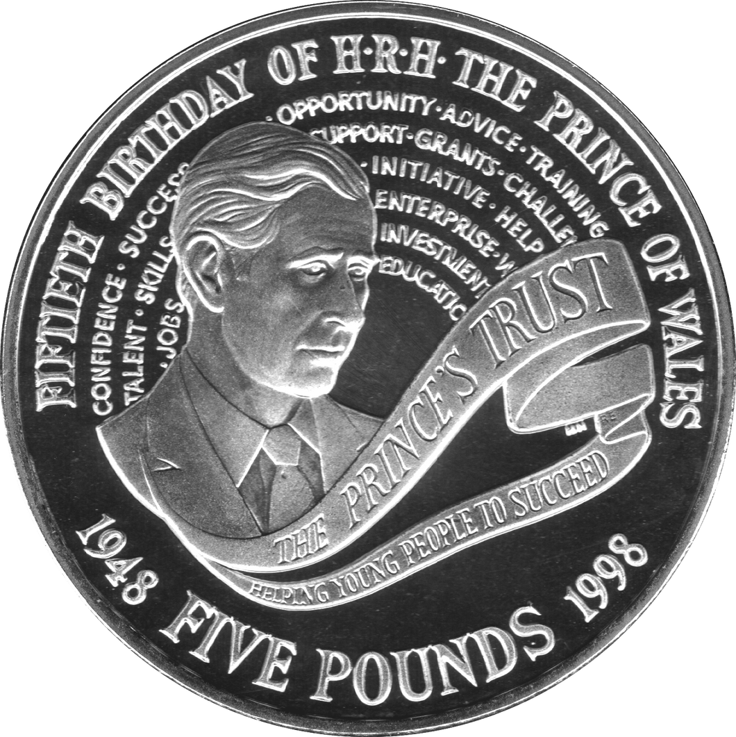 1998 FIVE POUND £5 PRINCE CHARLES 50th BIRTHDAY BRILLIANT UNCIRCULATED BU - £5 BU - Cambridgeshire Coins