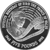 1998 FIVE POUND £5 PRINCE CHARLES 50th BIRTHDAY BRILLIANT UNCIRCULATED BU - £5 BU - Cambridgeshire Coins