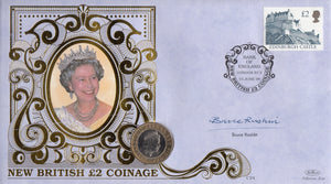 1998 NEW BRITISH £2 COIN COVER SIGNED BY BRUCE RUSHIN REF CC15 - coin covers - Cambridgeshire Coins