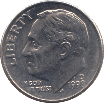 1998 ONE DIME USA - SILVER WORLD COINS - Cambridgeshire Coins