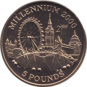 1998 PROOF 5 POUNDS GIBRALTAR MILLENIUM - WORLD COINS - Cambridgeshire Coins
