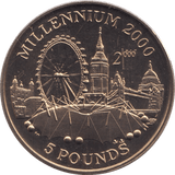 1998 PROOF 5 POUNDS GIBRALTAR MILLENIUM - WORLD COINS - Cambridgeshire Coins