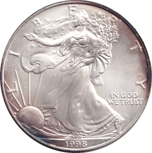 1998 SILVER LIBERTY DOLLAR USA - SILVER WORLD COINS - Cambridgeshire Coins