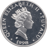 1998 SILVER PROOF DIANA $5 COIN .925 SILVER TUVALU - SILVER WORLD COINS - Cambridgeshire Coins