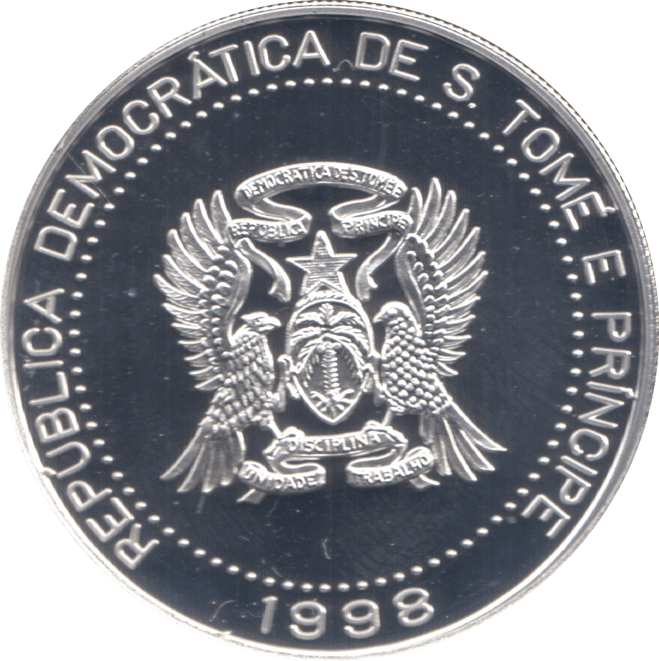 1998 THIRD CHRISTIAN MILLENIUM 2000 DOBRAS SAO TOMÉ AND PRINCIPE - SILVER WORLD COINS - Cambridgeshire Coins