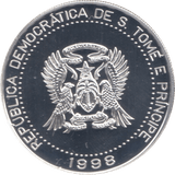 1998 THIRD CHRISTIAN MILLENIUM 2000 DOBRAS SAO TOMÉ AND PRINCIPE - SILVER WORLD COINS - Cambridgeshire Coins