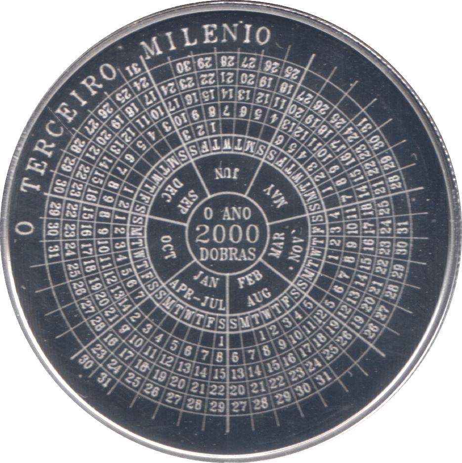 1998 THIRD CHRISTIAN MILLENIUM 2000 DOBRAS SAO TOMÉ AND PRINCIPE - SILVER WORLD COINS - Cambridgeshire Coins