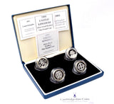 1999-2002 Silver Proof PIEDFORT £1 Coin Set Royal Mint COA - Silver Proof Piedfort - Cambridgeshire Coins
