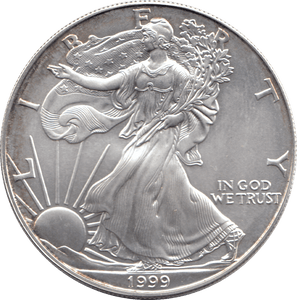 1999 AMERICAN EAGLE SILVER DOLLAR USA REF 2 - SILVER WORLD COINS - Cambridgeshire Coins