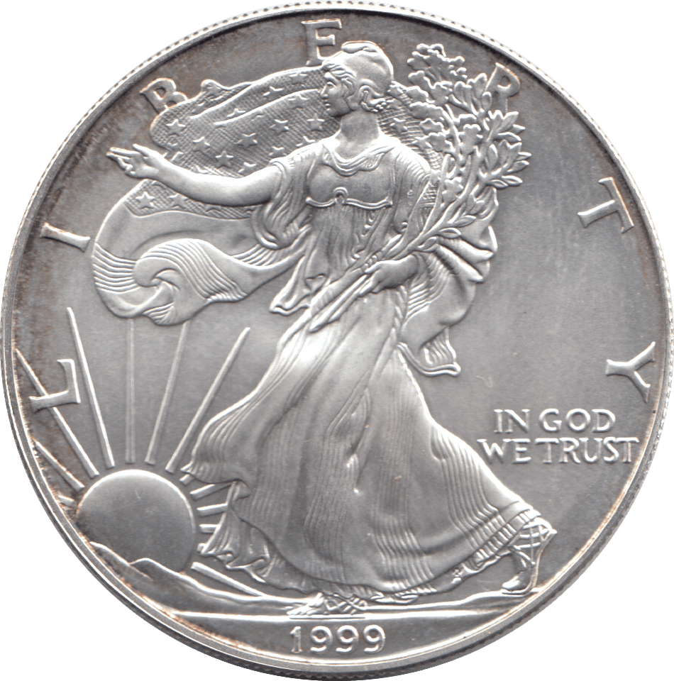 1999 AMERICAN EAGLE SILVER DOLLAR USA REF 2 - SILVER WORLD COINS - Cambridgeshire Coins