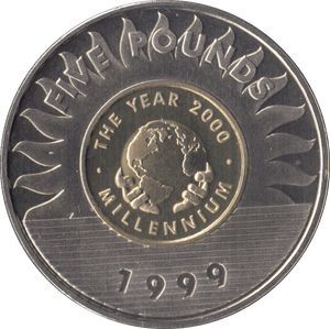 1999 BRILLIANT UNCIRCULATED FIVE POUND GUERNSEY - WORLD COINS - Cambridgeshire Coins