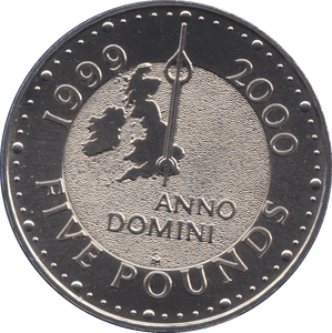 1999 FIVE POUND £5 MILLENNIUM BRILLIANT UNCIRCULATED BU - £5 BU - Cambridgeshire Coins