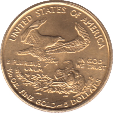 1999 GOLD 5 1/10oz DOLLARS USA - Gold World Coins - Cambridgeshire Coins