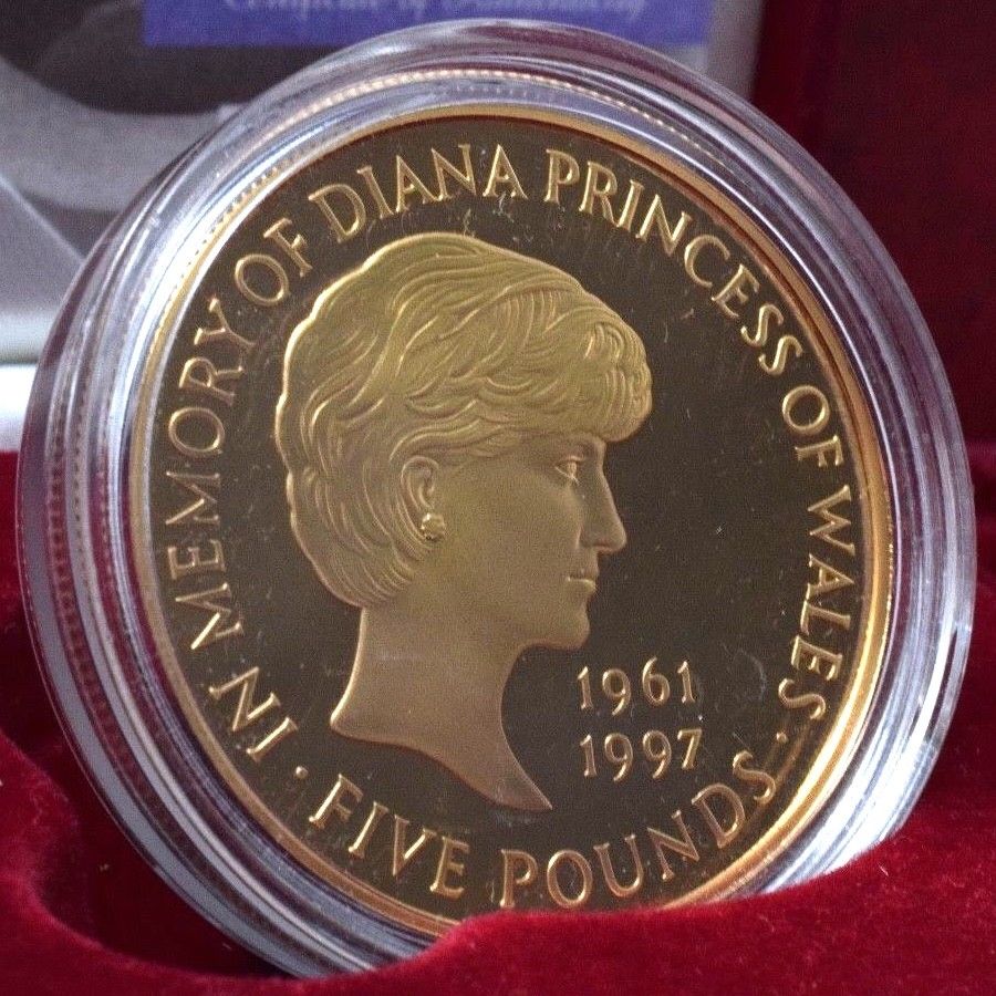 1999 GOLD PROOF £5 Coin Diana Memorial Five Pound Very Scarce 7500 Issue Limit - £5 Gold Proof - Cambridgeshire Coins