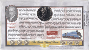 1999 MILENNIUM COUNTDOWN 1 CROWN COIN COVER SIGNED BY DAVID SHEPHERD OBE REF CC43 - coin covers - Cambridgeshire Coins