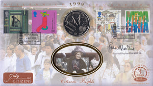 1999 MILLENIUM COUNTDOWN $1 COIN COVER SIGNED BY RACHAEL HEYHOE FLINT REF CC52 - coin covers - Cambridgeshire Coins