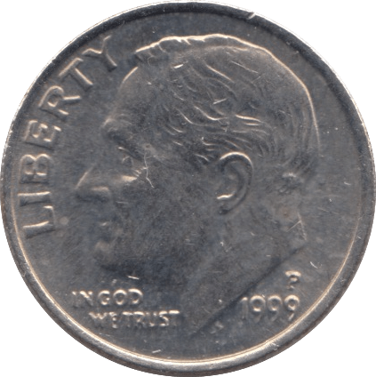1999 ONE DIME USA PHILADELPHIA MINT - SILVER WORLD COINS - Cambridgeshire Coins