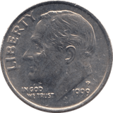 1999 ONE DIME USA PHILADELPHIA MINT - SILVER WORLD COINS - Cambridgeshire Coins