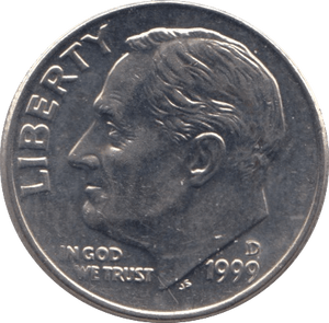 1999 ONE DIME USA - SILVER WORLD COINS - Cambridgeshire Coins