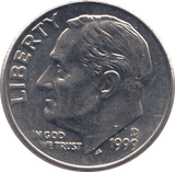 1999 ONE DIME USA - SILVER WORLD COINS - Cambridgeshire Coins