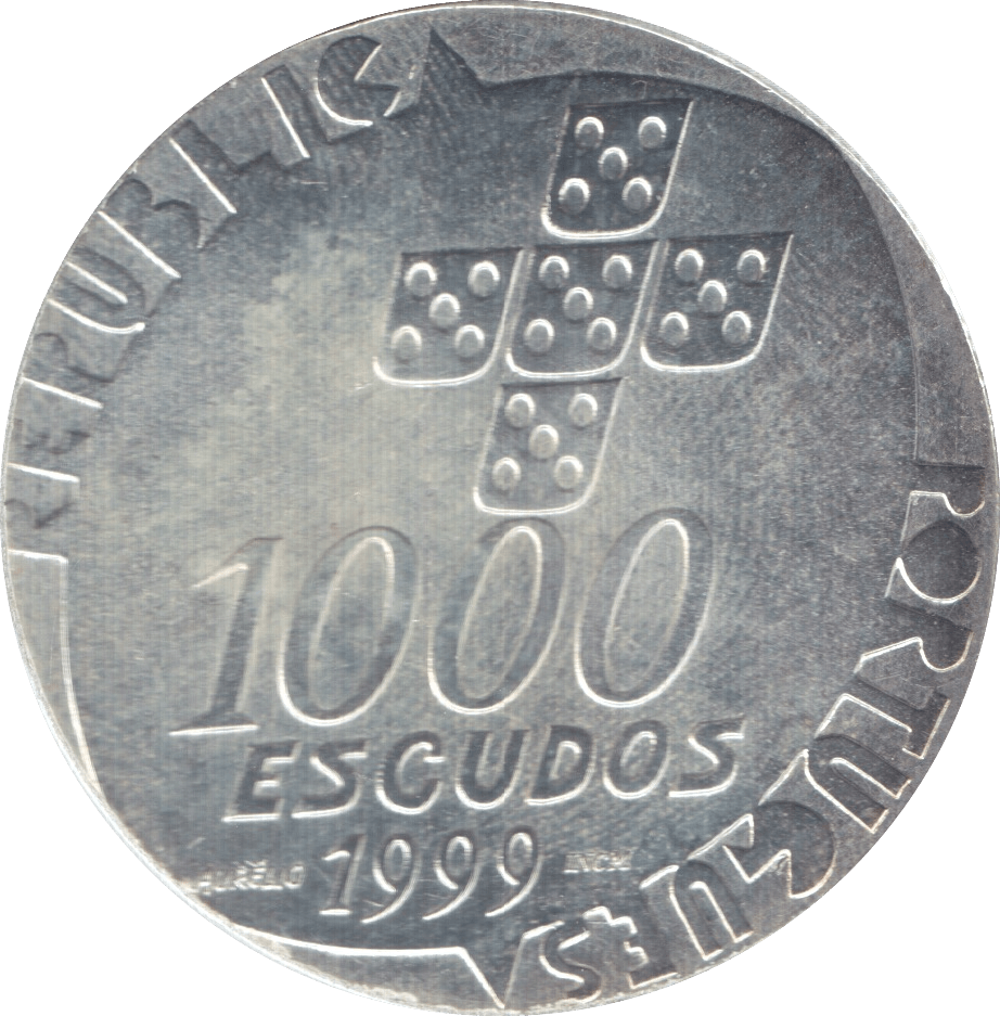 1999 SILVER 1000 ESCUDOS PORTUGAL - WORLD SILVER COINS - Cambridgeshire Coins