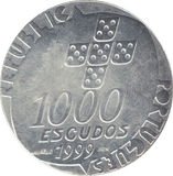 1999 SILVER 1000 ESCUDOS PORTUGAL - WORLD SILVER COINS - Cambridgeshire Coins