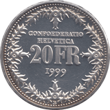 1999 SWITZERLAND SWISS POST COMMEMORATIVE 20 FRANCS - SILVER WORLD COINS - Cambridgeshire Coins