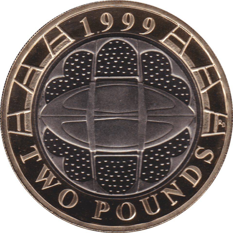 1999 TWO POUND £2 PROOF COIN RUGBY WORLD CUP - £2 Proof - Cambridgeshire Coins