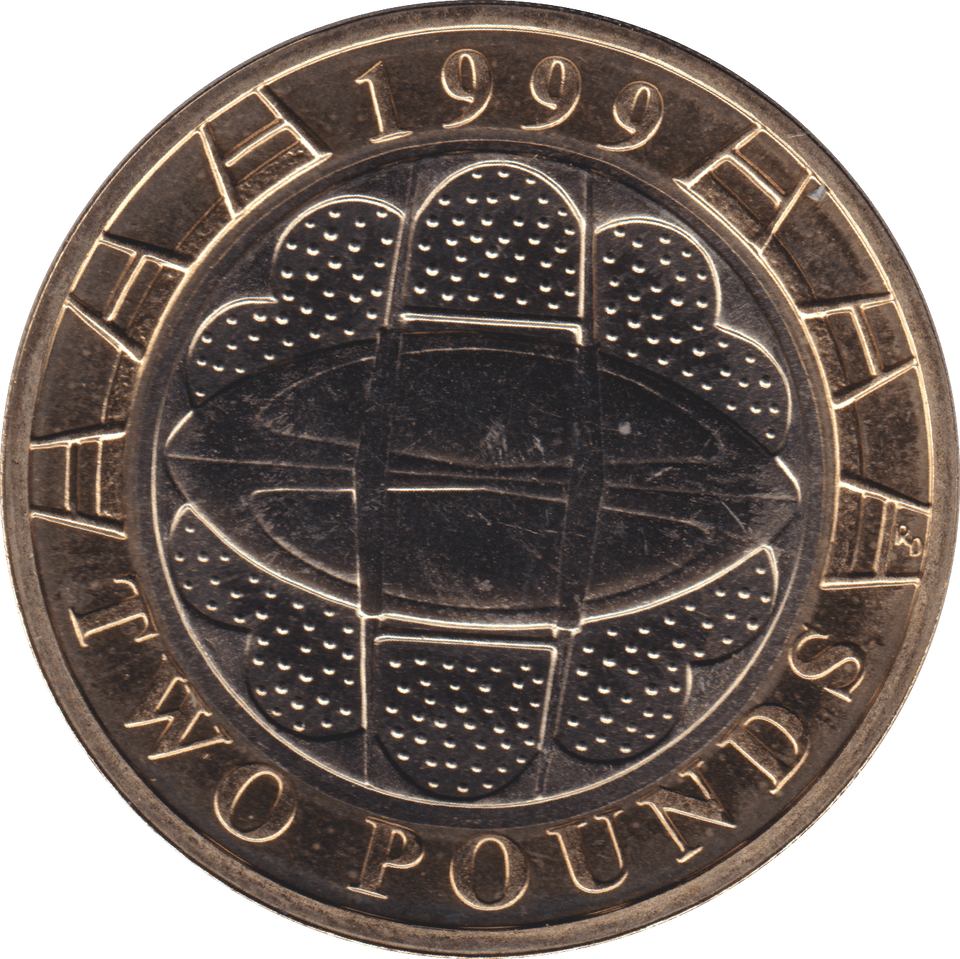 1999 TWO POUND £2 RUGBY WORLD CUP BRILLIANT UNCIRCULATED BU - £2 BU - Cambridgeshire Coins