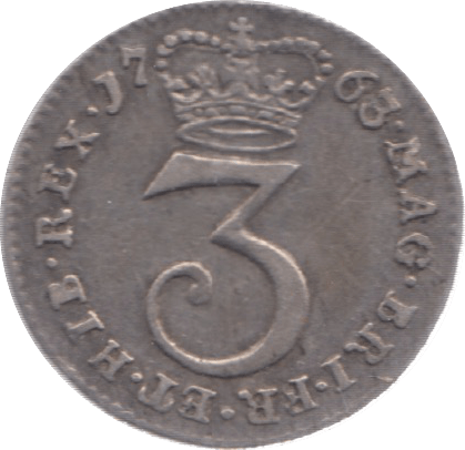 1763 MAUNDY THREEPENCE ( GVF ) 23