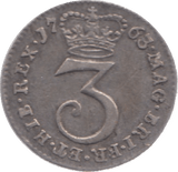 1763 MAUNDY THREEPENCE ( GVF ) 23