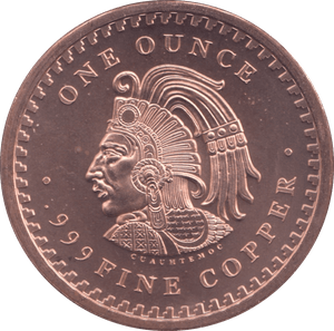 1oz FINE COPPER .999 AZTEC REF E13 - Copper 1 oz Coins - Cambridgeshire Coins