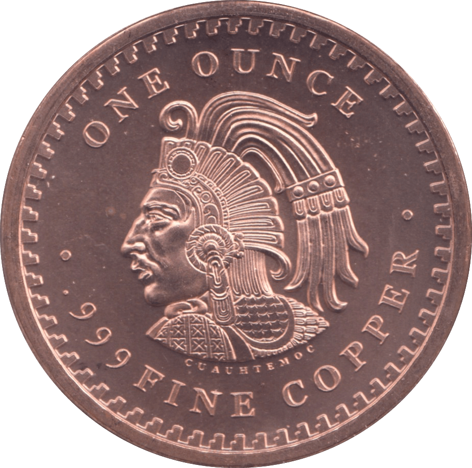 1oz FINE COPPER .999 AZTEC REF E13 - Copper 1 oz Coins - Cambridgeshire Coins