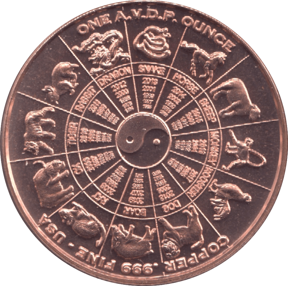 1oz FINE COPPER .999 CANCER REF E50 - Copper 1 oz Coins - Cambridgeshire Coins