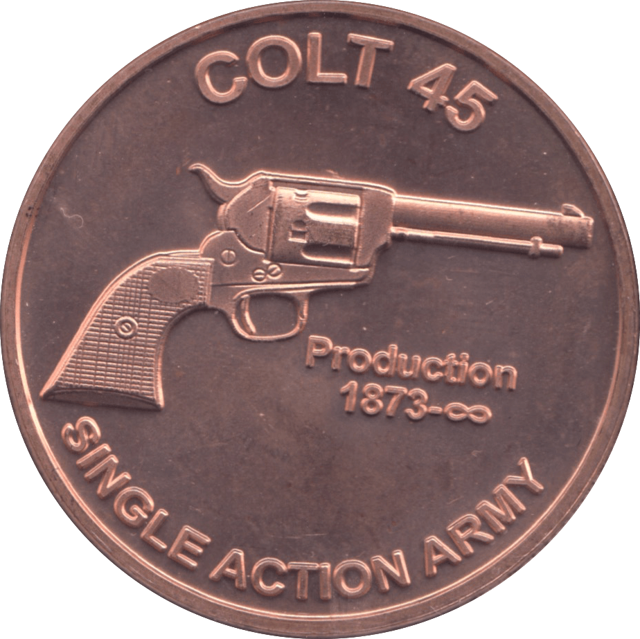 1oz FINE COPPER .999 COLT 45 REF E8 - Copper 1 oz Coins - Cambridgeshire Coins