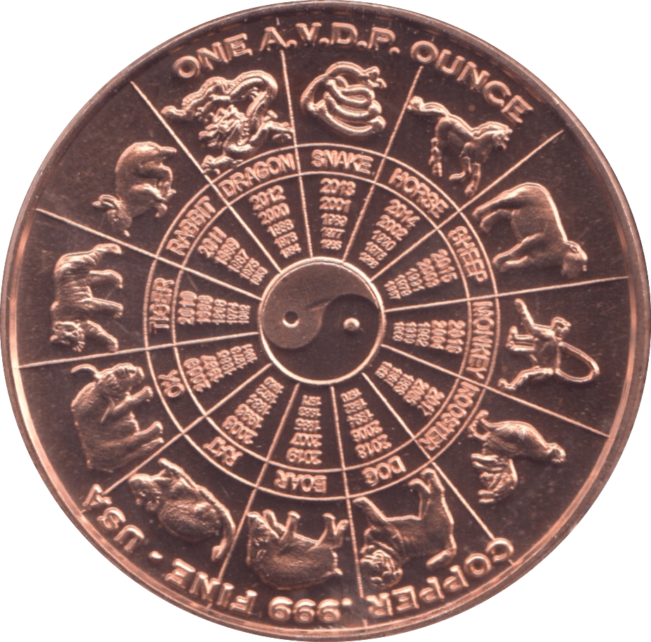 1oz FINE COPPER .999 COLT 45 REF E9 - Copper 1 oz Coins - Cambridgeshire Coins