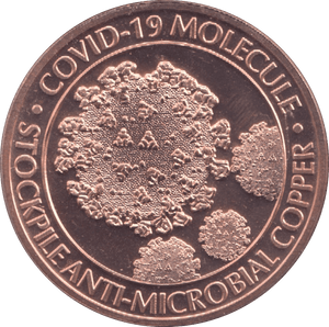 1oz FINE COPPER .999 COVID-19 REF E49 - Copper 1 oz Coins - Cambridgeshire Coins
